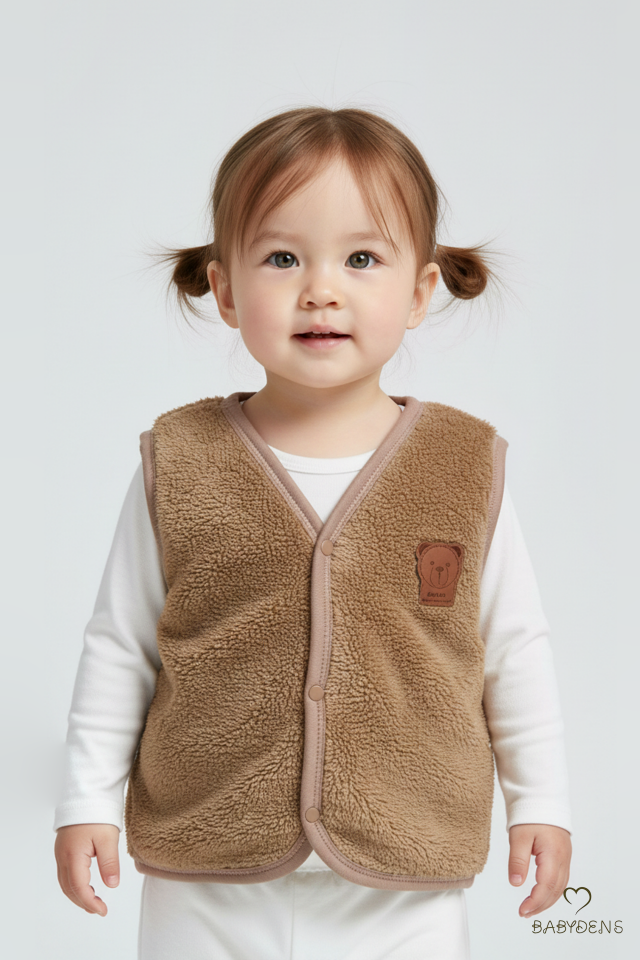 3’lü Welsoft Yelek Seti Kız Bebek ve Çocuk Kışlık Peluş Yumuşak Yelek,Çıtçıtlı,Rahat,Günlük