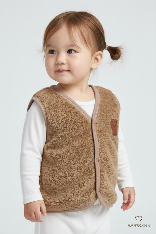3’lü Welsoft Yelek Seti Kız Bebek ve Çocuk Kışlık Peluş Yumuşak Yelek,Çıtçıtlı,Rahat,Günlük