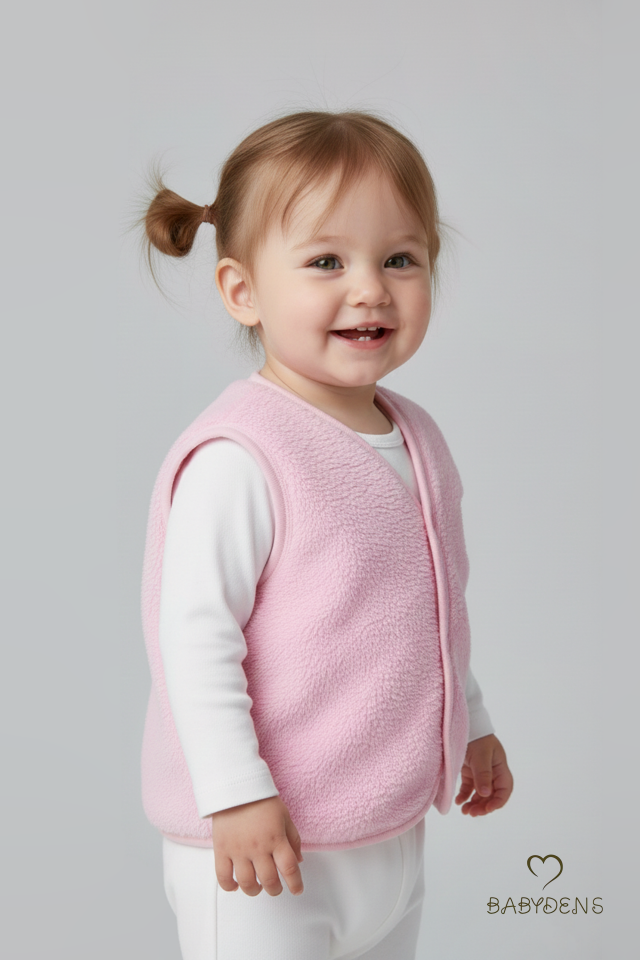 3’lü Welsoft Yelek Seti Kız Bebek ve Çocuk Kışlık Peluş Yumuşak Yelek,Çıtçıtlı,Rahat,Günlük