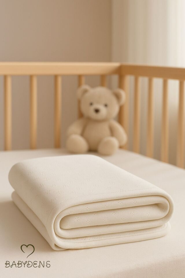 %100 Pamuk Elmas Desenli Jakarlı Bebek Battaniyesi 80x90 cm Yumuşak Nefes Alabilir Bebek Battaniyesi