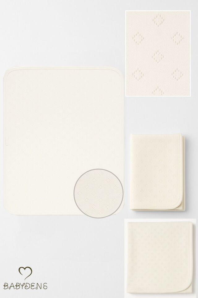 %100 Pamuk Elmas Desenli Jakarlı Bebek Battaniyesi 80x90 cm Yumuşak Nefes Alabilir Bebek Battaniyesi