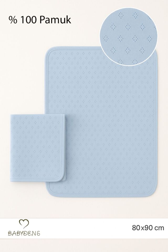 %100 Pamuk Elmas Desenli Jakarlı Bebek Battaniyesi 80x90 cm Yumuşak Nefes Alabilir Bebek Battaniyesi