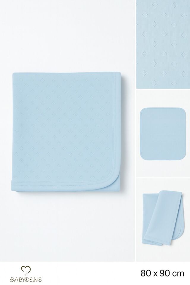 %100 Pamuk Elmas Desenli Jakarlı Bebek Battaniyesi 80x90 cm Yumuşak Nefes Alabilir Bebek Battaniyesi