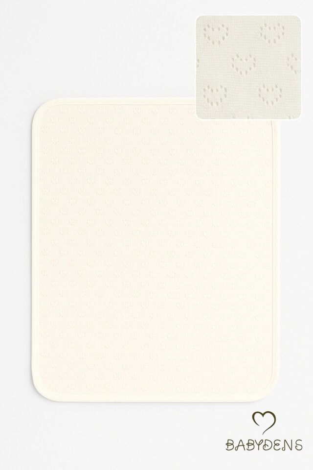 Kalp Desenli Jakarlı Bebek Battaniyesi %100Pamuklu, Nefes Alabilen, Yumuşak Yenidoğan Bebe Battaniye