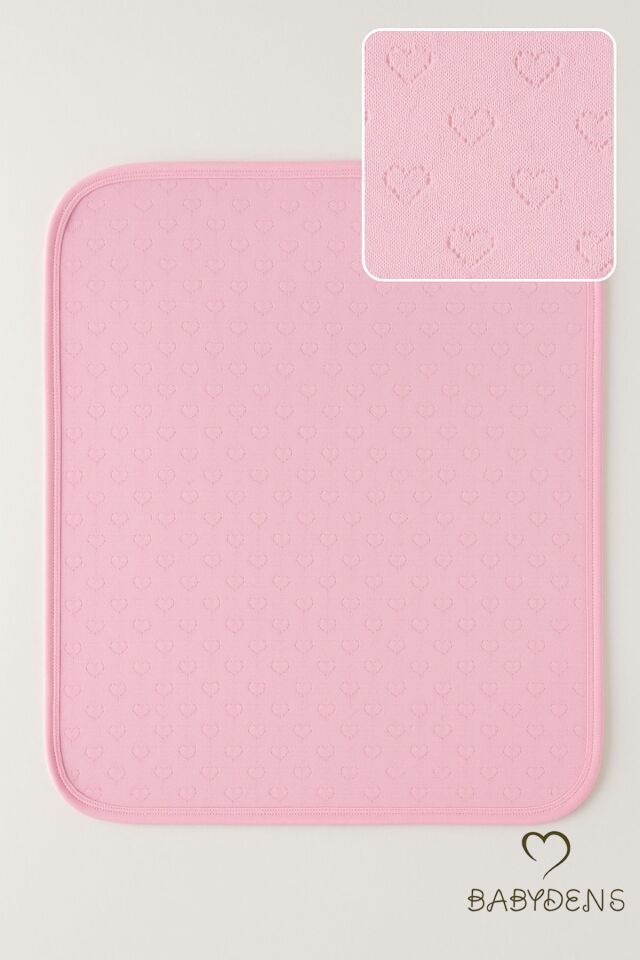 Kalp Desenli Jakarlı Bebek Battaniyesi %100Pamuklu, Nefes Alabilen, Yumuşak Yenidoğan Bebe Battaniye