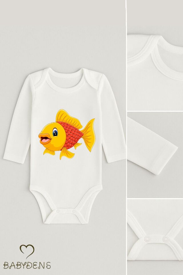 Sevimli Hayvan Figürlü %100 Pamuk Uzun Kollu Çıtçıtlı Bebek Body Rahat Kalıp, Sevimli Desenli Zıbın