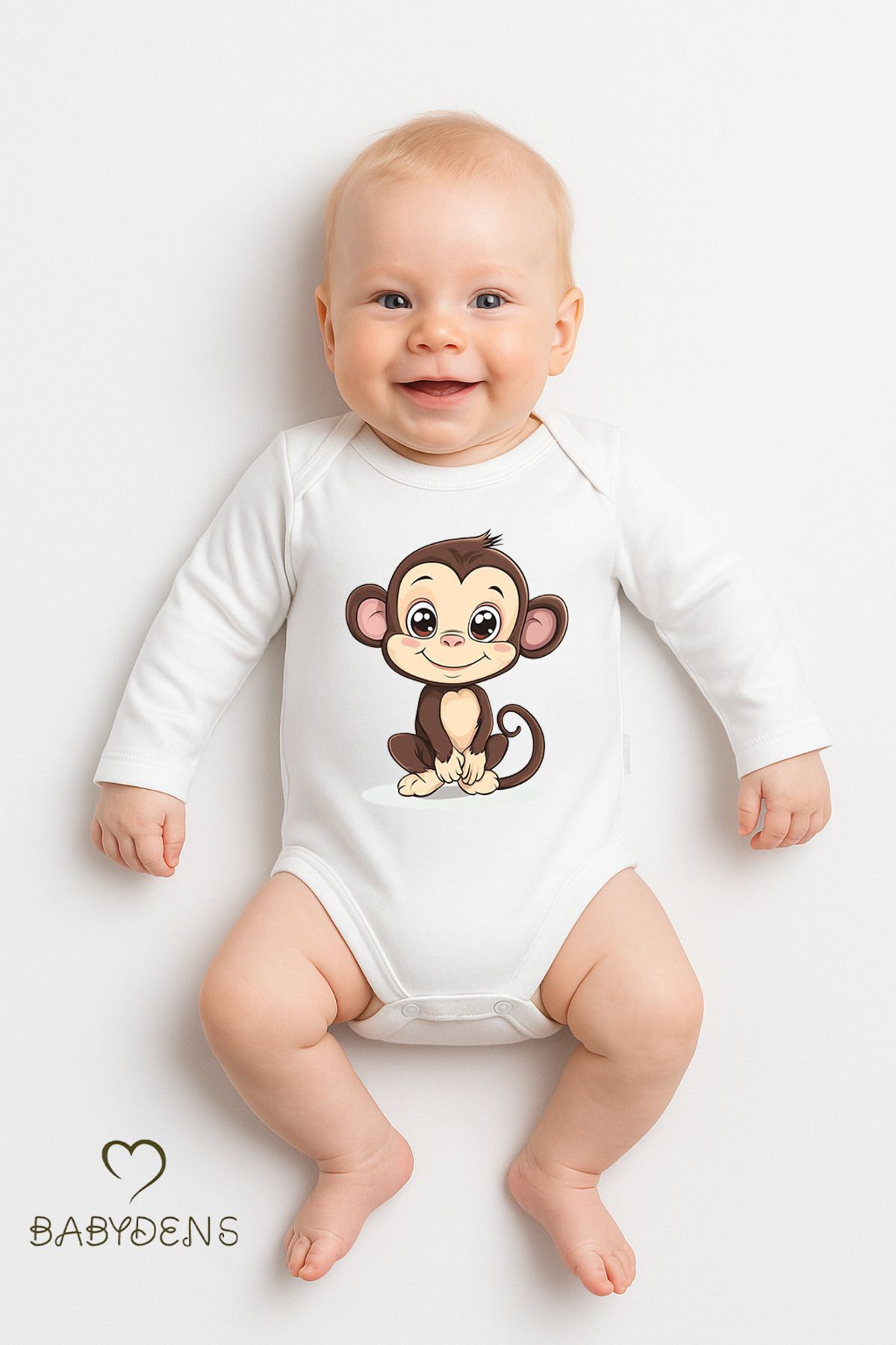 Sevimli Hayvan Figürlü %100 Pamuk Uzun Kollu Çıtçıtlı Bebek Body Rahat Kalıp, Sevimli Desenli Zıbın