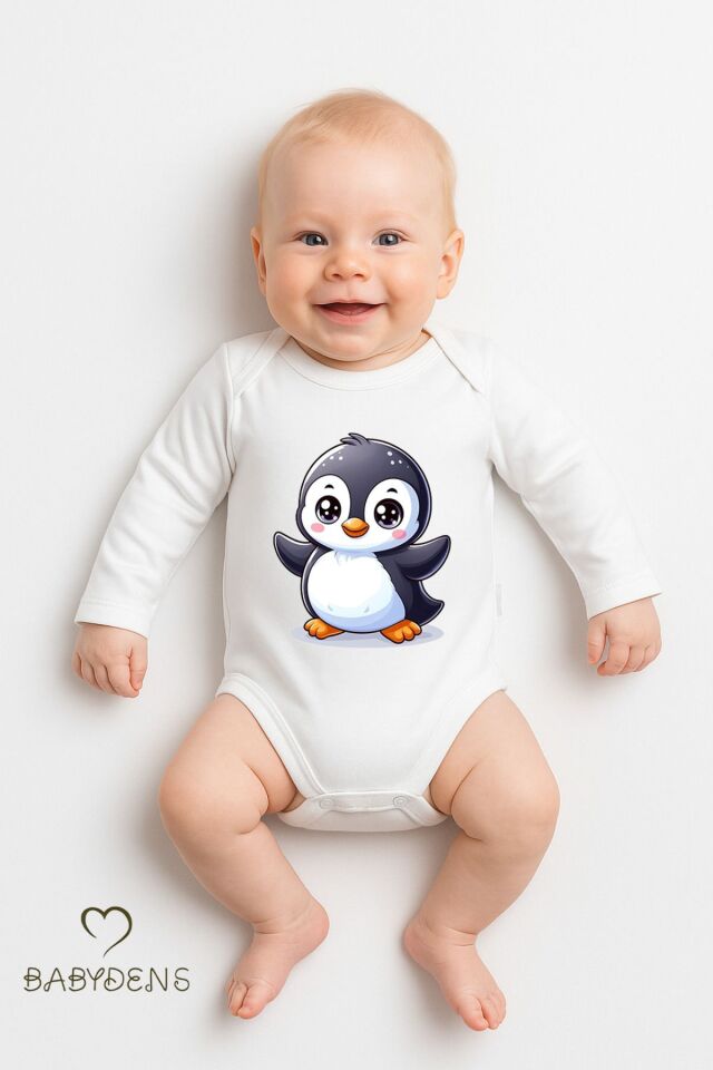 Sevimli Hayvan Figürlü %100 Pamuk Uzun Kollu Çıtçıtlı Bebek Body Rahat Kalıp, Sevimli Desenli Zıbın