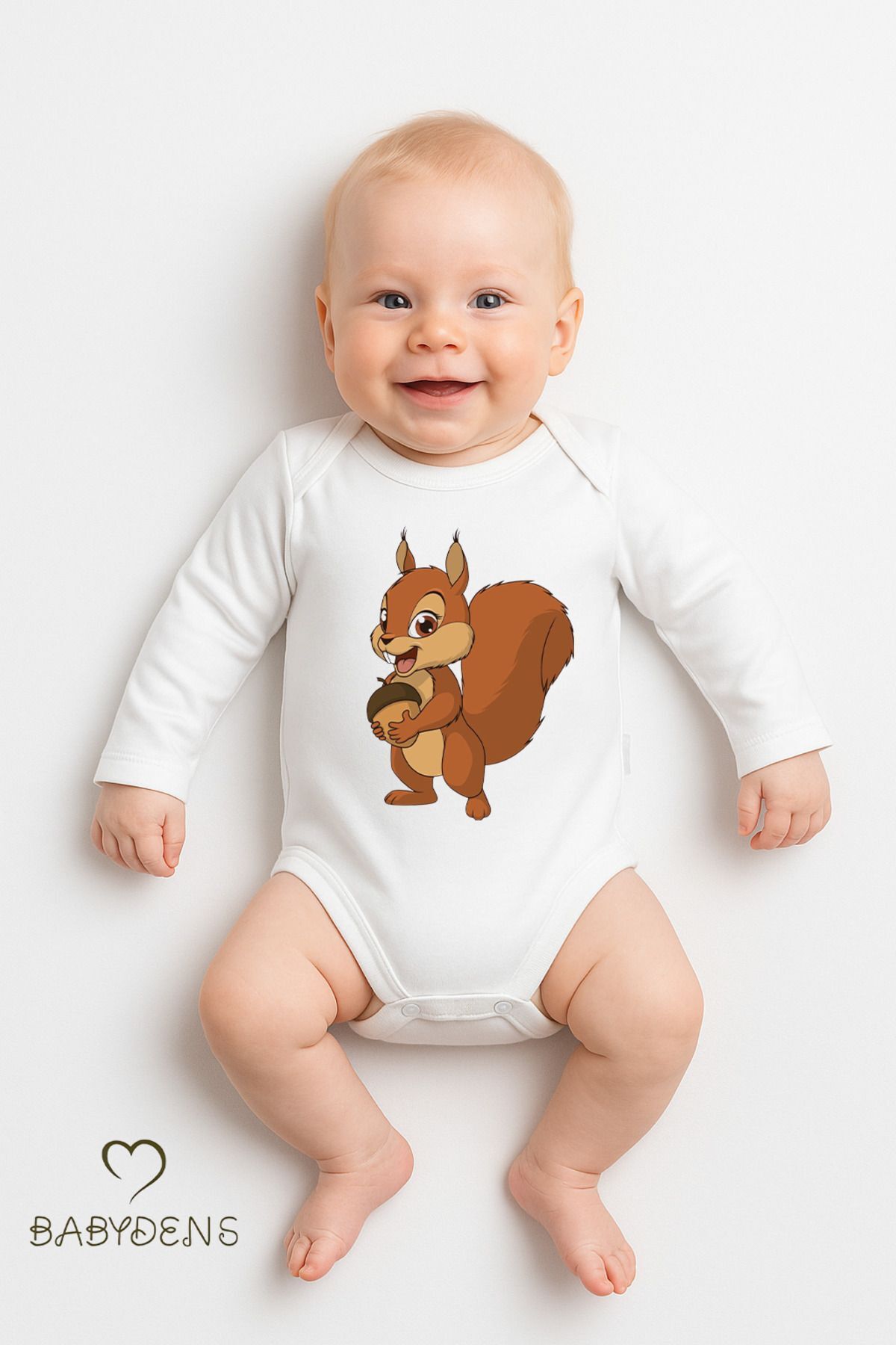 Sevimli Hayvan Figürlü %100 Pamuk Uzun Kollu Çıtçıtlı Bebek Body Rahat Kalıp, Sevimli Desenli Zıbın