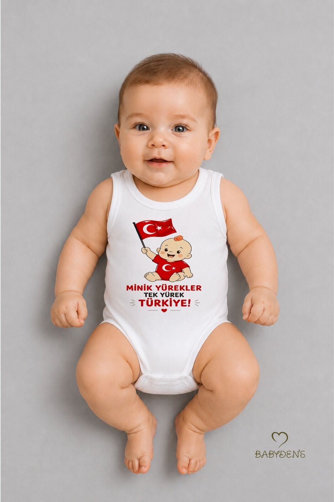 %100 Pamuk Milli Takım Taraftar Bebek Body Yenidoğan Çıtçıtlı Unisex Kolsuz Badi Türk Bayraklı Zıbın