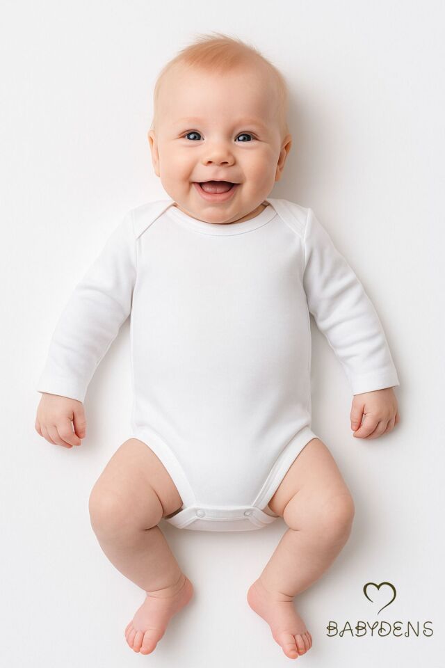 Uzun Kollu Bebek Body Zıbın Yumuşak Kumaşlı, Çıtçıtlı, Beyaz İç Zıbın Pamuklu Bebek Giyim 03-24Ay 3-6 Ay
