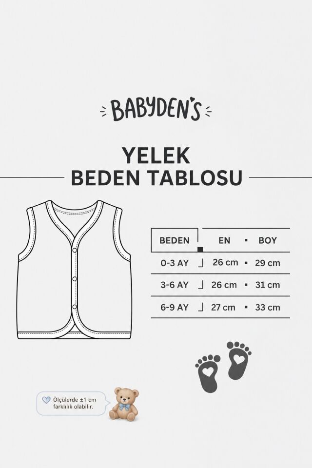 3'lü Bebek Yeleği %100 Pamuk Çıtçıtlı Mevsimlik Yenidoğan Bebek Yelek Seti Safari Baskılı Unisex 0-9 Ay