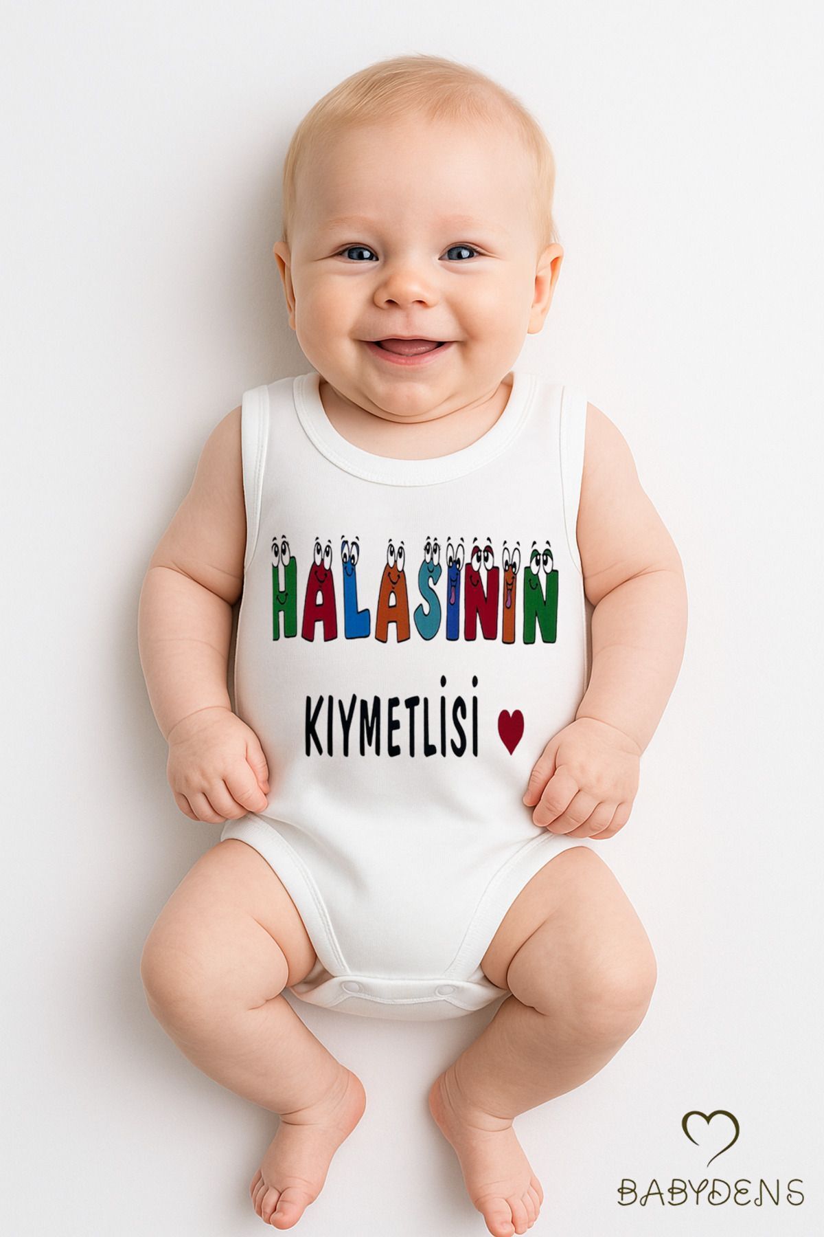 Halasının Kıymetlisi Yazılı Kolsuz Bebek Body – %100 Pamuk Eğlenceli Yazlık Zıbın Body Tulum 03-24Ay 12-18 Ay