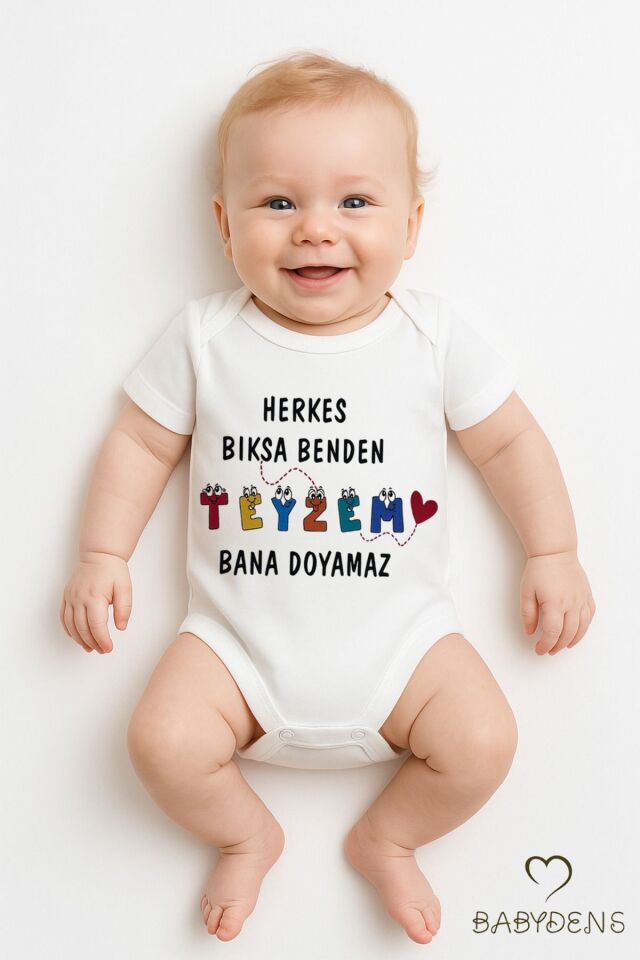 Herkes Bıksa Benden Teyzem Bana Doyamaz Yazılı Bebek Zıbını | %100 Pamuk 03-24Ay Çıtçıtlı Body Tulum 3-6 Ay