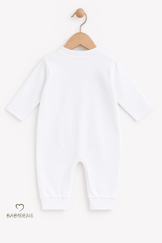 Minik Patron Papyonlu Erkek Bebek Tulum – Düğmeli Tasarım, Uzun Kollu %100 Pamuk Yenidoğan Tulumu Kırmızı