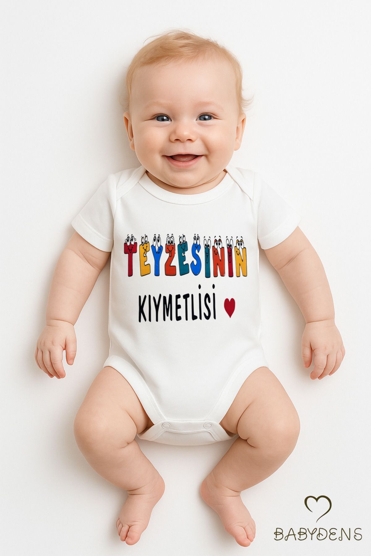 Teyzesinin Kıymetlisi Yazılı Bebek Body | %100 Pamuk Çıtçıtlı Tulum Zıbın | Kısa Kollu Unisex 3-6 Ay